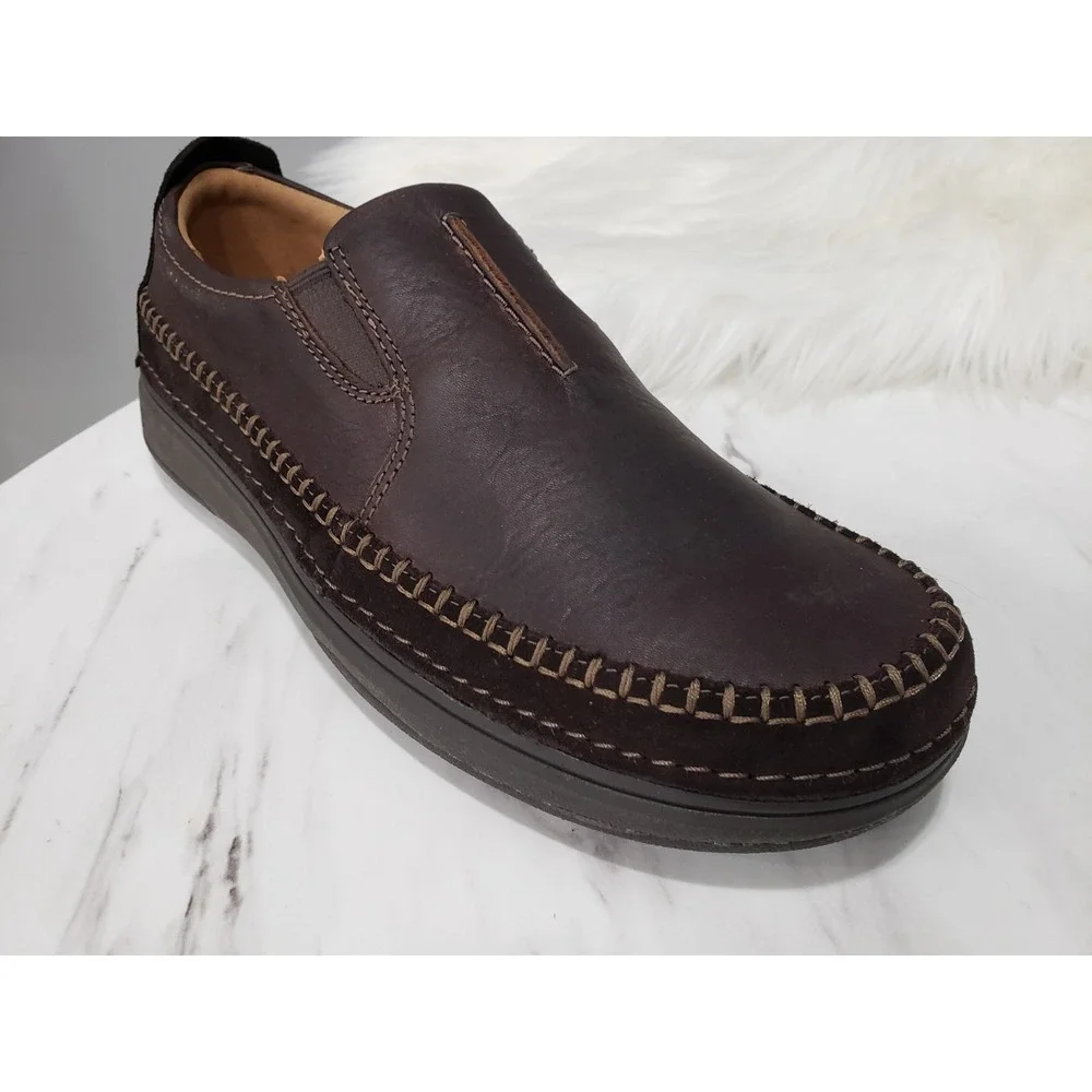 NEW NO BOX SIZE 8 Clarks Mens Nature 5 Walk Brown Leather Slip-On Loafer Shoes